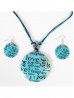 Fashion Letters Print Nacklace and Earrings Set
